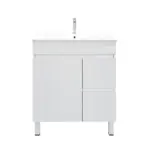 UNICASA BIPS-75L-GW BIANCA SLIM FREESTANDING PVC VANITY 750MM GLOSS WHITE - Urban Designs Bathroom and Kitchen