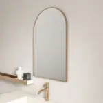 UNICASA FMA-9060-BG ALUMINUM FRAMED ARCH MIRROR 900x600MM BRUSHED GOLD - Urban Designs Bathroom and Kitchen