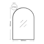 UNICASA FMA-9060-BG ALUMINUM FRAMED ARCH MIRROR 900x600MM BRUSHED GOLD - Urban Designs Bathroom and Kitchen