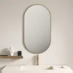 UNICASA FMO-9050-BG ALUMINUM FRAMED OVAL MIRROR 500x900MM BRUSHED GOLD - Urban Designs Bathroom and Kitchen