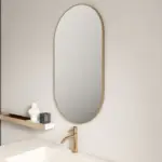 UNICASA FMO-9050-BG ALUMINUM FRAMED OVAL MIRROR 500x900MM BRUSHED GOLD - Urban Designs Bathroom and Kitchen