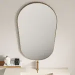 UNICASA FMO-9050-BG ALUMINUM FRAMED OVAL MIRROR 500x900MM BRUSHED GOLD - Urban Designs Bathroom and Kitchen