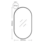 UNICASA FMO-9050-BG ALUMINUM FRAMED OVAL MIRROR 500x900MM BRUSHED GOLD - Urban Designs Bathroom and Kitchen