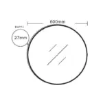 UNICASA FMR-60-MB ALUMINUM FRAMED ROUND MIRROR 600MM MATTE BLACK - Urban Designs Bathroom and Kitchen