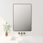 UNICASA FMS-7560-MB ALUMINUM FRAMED RECTANGLE MIRROR 600x750MM MATTE BLACK - Urban Designs Bathroom and Kitchen