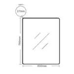 UNICASA FMS-7560-MB ALUMINUM FRAMED RECTANGLE MIRROR 600x750MM MATTE BLACK - Urban Designs Bathroom and Kitchen