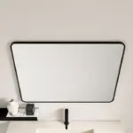 UNICASA FMS-7590-MB ALUMINUM FRAMED RECTANGLE MIRROR 900x750MM MATTE BLACK - Urban Designs Bathroom and Kitchen