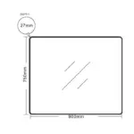 UNICASA FMS-7590-MB ALUMINUM FRAMED RECTANGLE MIRROR 900x750MM MATTE BLACK - Urban Designs Bathroom and Kitchen