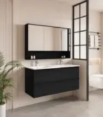UNICASA HE-120W-BO HERA WALL HUNG VANITY 1200MM BLACK OAK - Urban Designs Bathroom and Kitchen