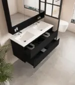 UNICASA HE-120W-BO HERA WALL HUNG VANITY 1200MM BLACK OAK - Urban Designs Bathroom and Kitchen