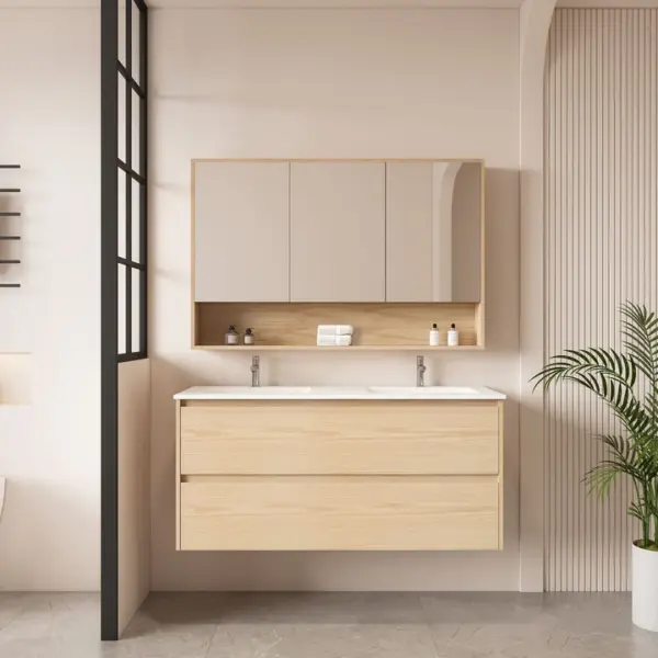 UNICASA HE-120W-TO HERA WALL HUNG VANITY 1200MM TAS OAK - Urban Designs Bathroom and Kitchen