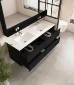UNICASA HE-150W-BO HERA WALL HUNG VANITY 1500MM BLACK OAK - Urban Designs Bathroom and Kitchen