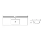 UNICASA HE-150W-BO HERA WALL HUNG VANITY 1500MM BLACK OAK - Urban Designs Bathroom and Kitchen