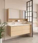 UNICASA HE-150W-TO HERA WALL HUNG VANITY 1500MM TAS OAK - Urban Designs Bathroom and Kitchen