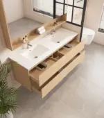 UNICASA HE-150W-TO HERA WALL HUNG VANITY 1500MM TAS OAK - Urban Designs Bathroom and Kitchen
