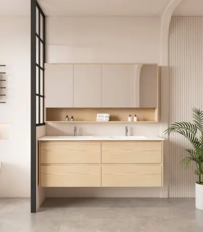 UNICASA HE-150W-TO HERA WALL HUNG VANITY 1500MM TAS OAK - Urban Designs Bathroom and Kitchen
