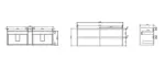 UNICASA HE-150W-TO HERA WALL HUNG VANITY 1500MM TAS OAK - Urban Designs Bathroom and Kitchen