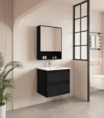 UNICASA HE-60W-BO HERA WALL HUNG VANITY 600MM BLACK OAK - Urban Designs Bathroom and Kitchen