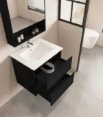 UNICASA HE-60W-BO HERA WALL HUNG VANITY 600MM BLACK OAK - Urban Designs Bathroom and Kitchen