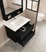 UNICASA HE-75W-BO HERA WALL HUNG VANITY 750MM BLACK OAK - Urban Designs Bathroom and Kitchen