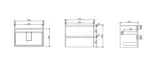 UNICASA HE-75W-BO HERA WALL HUNG VANITY 750MM BLACK OAK - Urban Designs Bathroom and Kitchen