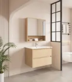 UNICASA HE-75W-TO HERA WALL HUNG VANITY 750MM TAS OAK - Urban Designs Bathroom and Kitchen