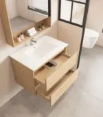 UNICASA HE-75W-TO HERA WALL HUNG VANITY 750MM TAS OAK - Urban Designs Bathroom and Kitchen