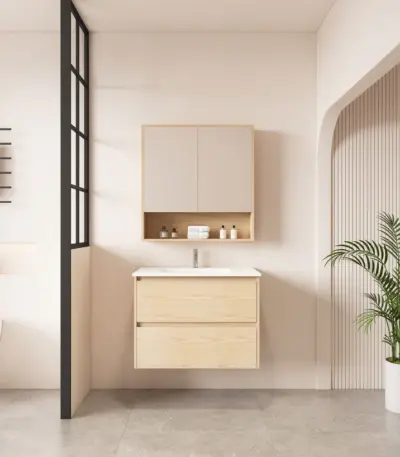 UNICASA HE-75W-TO HERA WALL HUNG VANITY 750MM TAS OAK - Urban Designs Bathroom and Kitchen