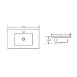 UNICASA HE-75W-TO HERA WALL HUNG VANITY 750MM TAS OAK - Urban Designs Bathroom and Kitchen