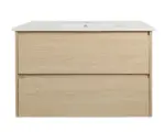 UNICASA HE-90W-TO HERA WALL HUNG VANITY 900MM TAS OAK - Urban Designs Bathroom and Kitchen