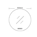 UNICASA LED-60-RD LUNA ROUND FRAMLESS LED MIRROR 600MM - Urban Designs Bathroom and Kitchen