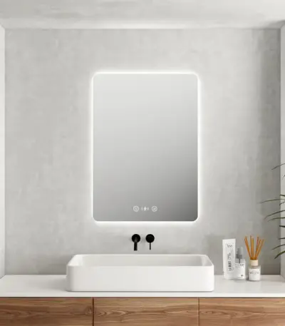 UNICASA LED-6075-SQ LUNA RECTANGLE FRAMELESS LED MIRROR 600x750MM - Urban Designs Bathroom and Kitchen