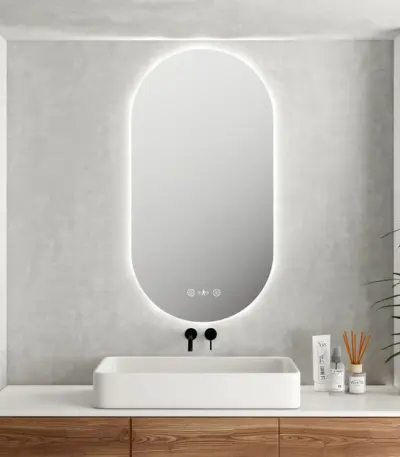 UNICASA LED-9050-O LUNA OVAL FRAMELESS LED MIRROR 500x900MM - Urban Designs Bathroom and Kitchen