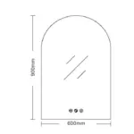 UNICASA LED-9060-A LUNA ARCH FRAMELESS LED MIRROR 900x600MM - Urban Designs Bathroom and Kitchen