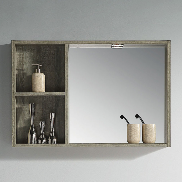 UNICASA MD-90SL MIDI SHAVING MIRROR WITH SHELF COSTA OAK / NORTHERN ALDER - Urban Designs Bathroom and Kitchen