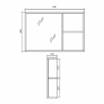 UNICASA MD-90SL MIDI SHAVING MIRROR WITH SHELF COSTA OAK / NORTHERN ALDER - Urban Designs Bathroom and Kitchen