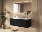 UNICASA ROM-1200-MB ROME FLUTED CURVE WALL HUNG VANITY 1200MM MATTE BLACK - Urban Designs Bathroom and Kitchen