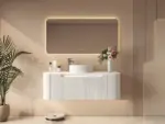 UNICASA ROM-1200-MW ROME FLUTED CURVE WALL HUNG VANITY 1200MM MATTE WHITE - Urban Designs Bathroom and Kitchen