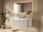 UNICASA ROM-1200-MW ROME FLUTED CURVE WALL HUNG VANITY 1200MM MATTE WHITE - Urban Designs Bathroom and Kitchen