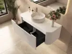 UNICASA ROM-1200-MW ROME FLUTED CURVE WALL HUNG VANITY 1200MM MATTE WHITE - Urban Designs Bathroom and Kitchen