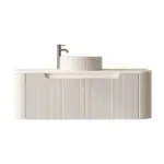 UNICASA ROM-1200-MW ROME FLUTED CURVE WALL HUNG VANITY 1200MM MATTE WHITE - Urban Designs Bathroom and Kitchen