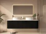 UNICASA ROM-1500-MB ROME FLUTED CURVE WALL HUNG VANITY 1500MM MATTE BLACK - Urban Designs Bathroom and Kitchen