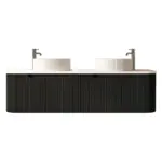 UNICASA ROM-1500-MB ROME FLUTED CURVE WALL HUNG VANITY 1500MM MATTE BLACK - Urban Designs Bathroom and Kitchen