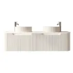UNICASA ROM-1500-MW ROME FLUTED CURVE WALL HUNG VANITY 1500MM MATTE WHITE - Urban Designs Bathroom and Kitchen
