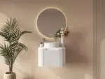 UNICASA ROM-600-MW ROME FLUTED CURVE WALL HUNG VANITY 600MM MATTE WHITE - Urban Designs Bathroom and Kitchen