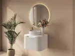 UNICASA ROM-600-MW ROME FLUTED CURVE WALL HUNG VANITY 600MM MATTE WHITE - Urban Designs Bathroom and Kitchen