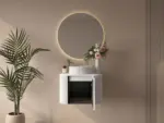UNICASA ROM-600-MW ROME FLUTED CURVE WALL HUNG VANITY 600MM MATTE WHITE - Urban Designs Bathroom and Kitchen