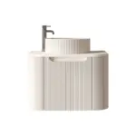 UNICASA ROM-600-MW ROME FLUTED CURVE WALL HUNG VANITY 600MM MATTE WHITE - Urban Designs Bathroom and Kitchen