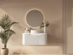 UNICASA ROM-750-MW ROME FLUTED CURVE WALL HUNG VANITY 750MM MATTE WHITE - Urban Designs Bathroom and Kitchen