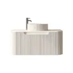 UNICASA ROM-750-MW ROME FLUTED CURVE WALL HUNG VANITY 750MM MATTE WHITE - Urban Designs Bathroom and Kitchen